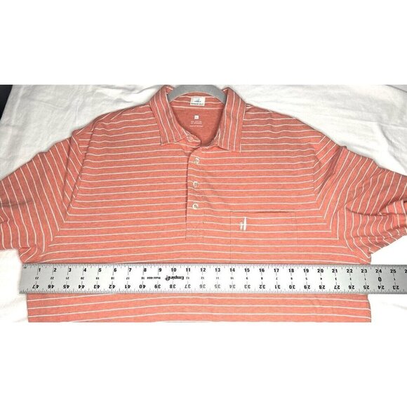 johnnie-O The Original Polo Mens XL Neese Stripe Carnival Peach Casual Preppy - Picture 9 of 14